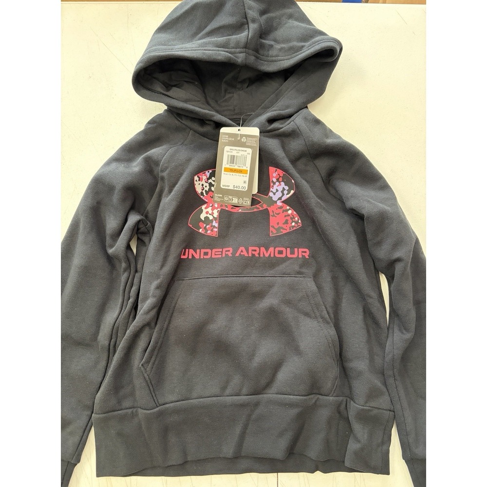 Under Armour Girl's Small Logo Rival Soft Fleece Hoodie NWT Rtl $40